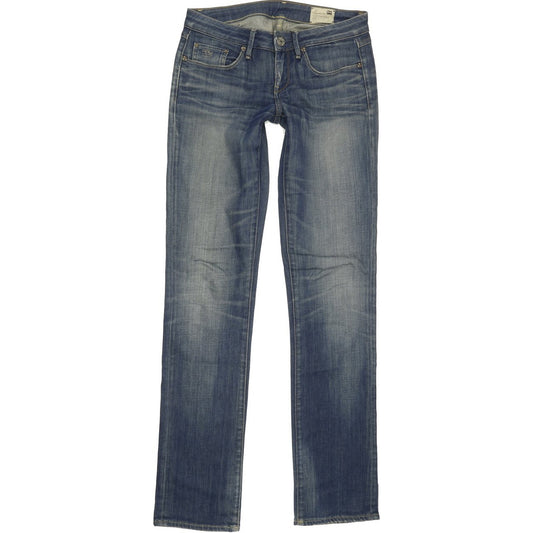 G-Star 3301 Women Blue Straight Slim Stretch Jeans W27 L33