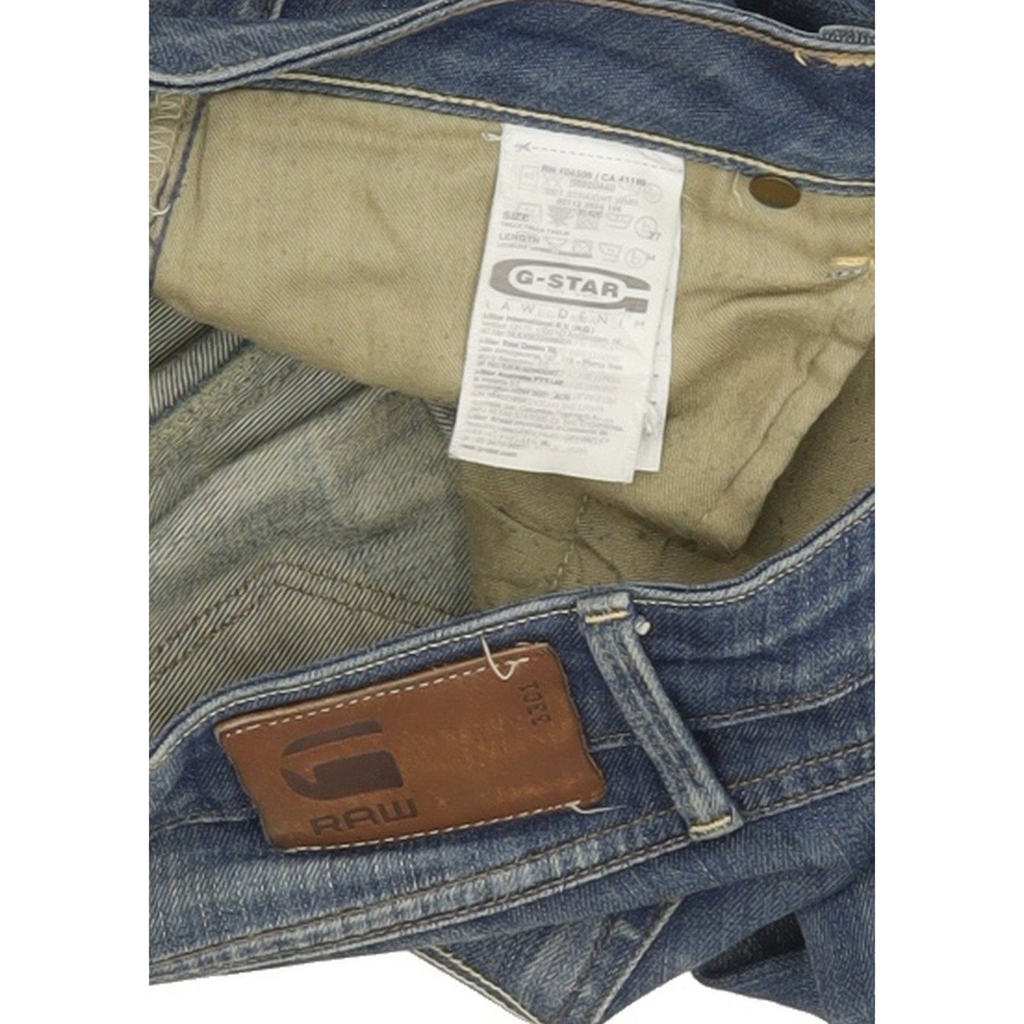 G-Star 3301 Women Blue Straight Slim Stretch Jeans W27 L33