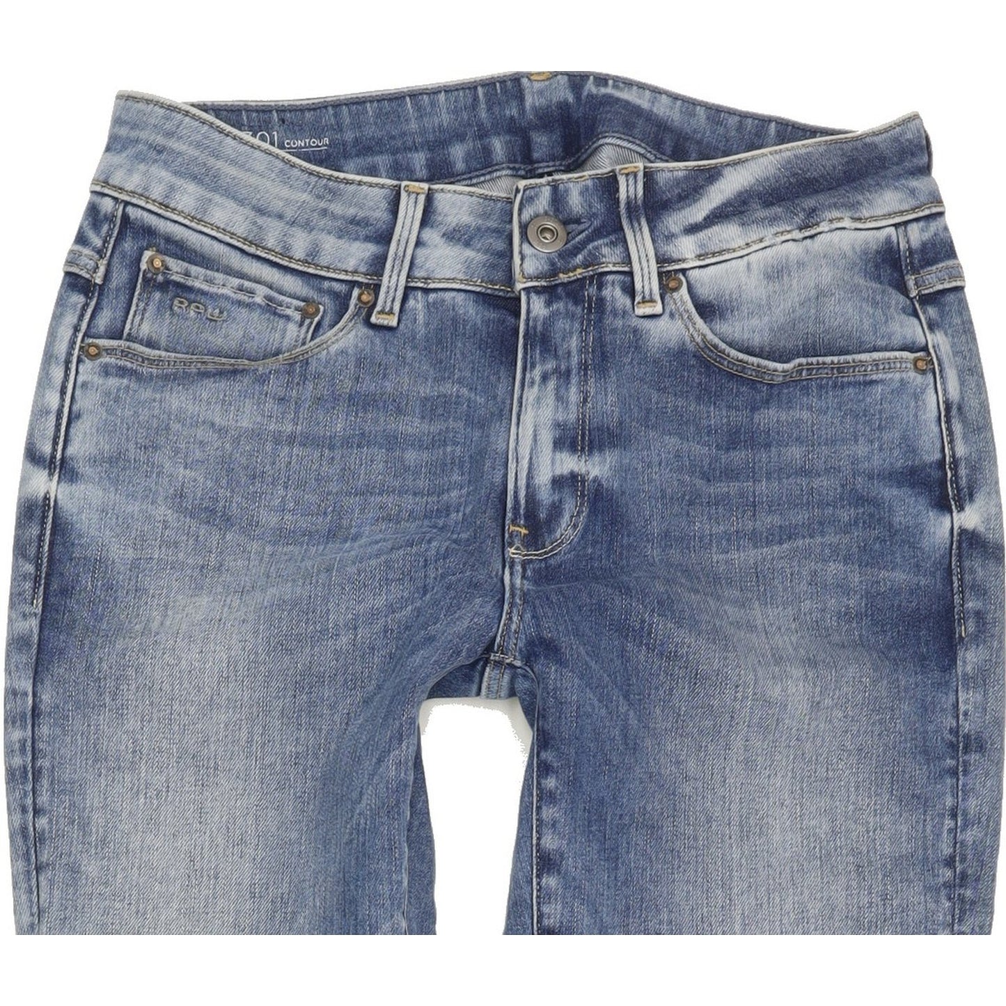 G-Star 3301 Contour High Women Blue Skinny Slim Stretch Jeans W27 L31