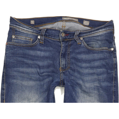 Mustang Vegas Men Blue Tapered Slim Stretch Jeans W32 L31