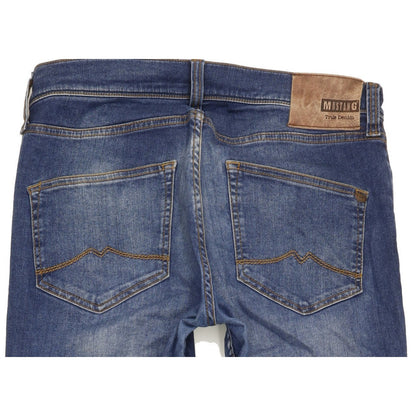 Mustang Vegas Men Blue Tapered Slim Stretch Jeans W32 L31