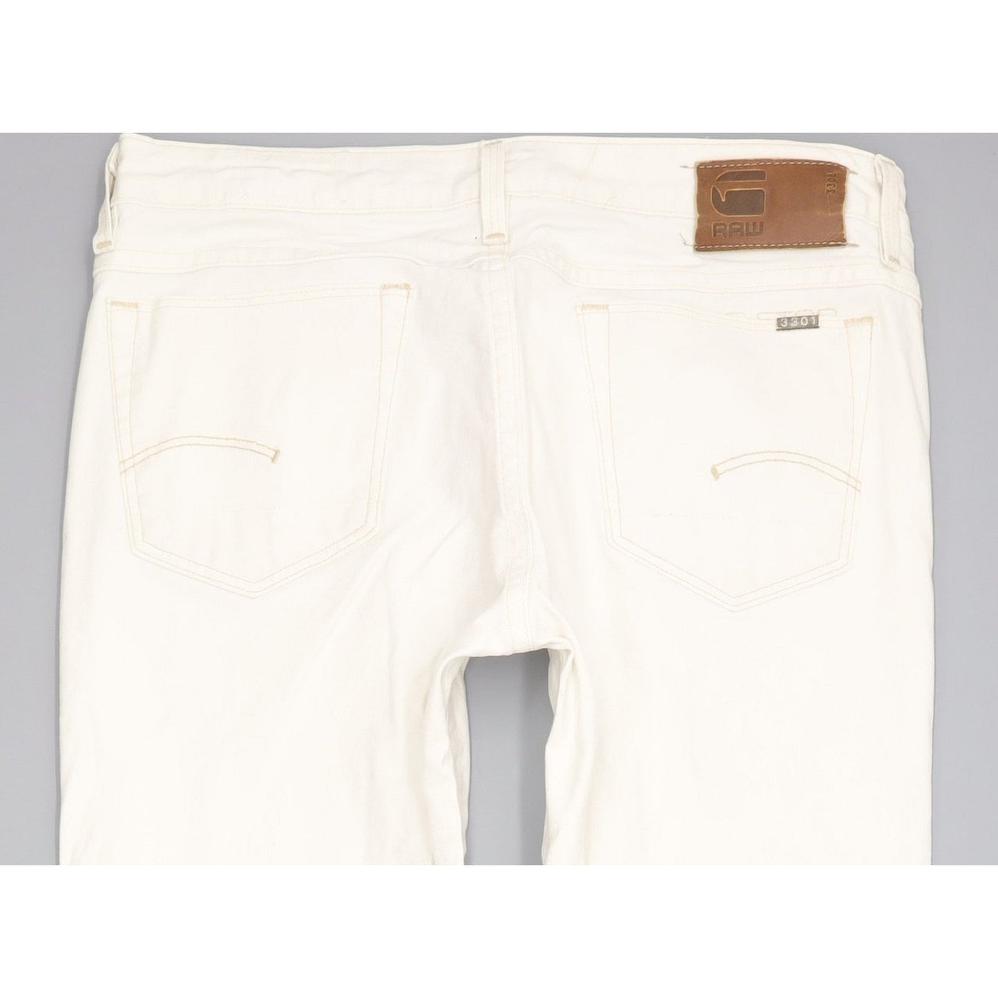 G-Star 3301 Women White Straight Slim Stretch Jeans W29 L30