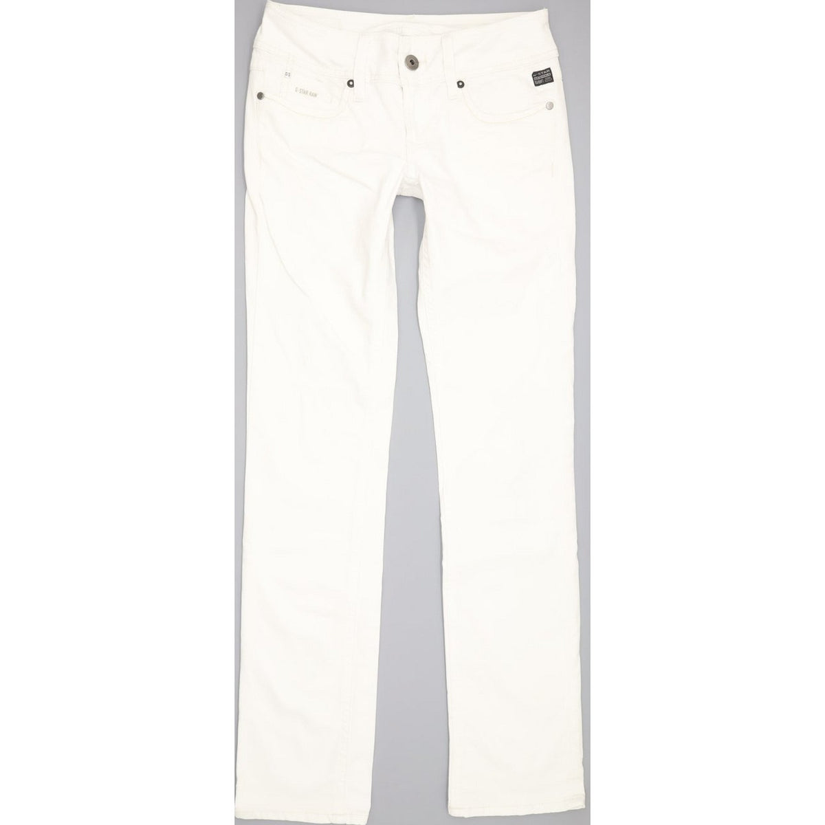 G-Star Ford Women White Straight Slim Stretch Jeans W28 L34