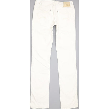 G-Star Ford Women White Straight Slim Stretch Jeans W28 L34