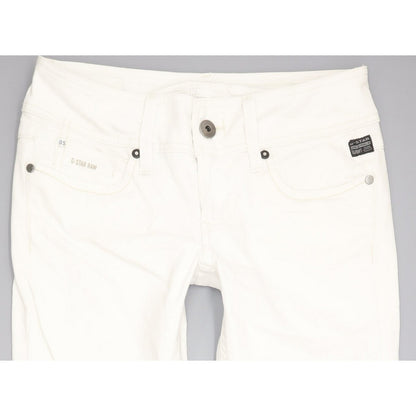 G-Star Ford Women White Straight Slim Stretch Jeans W28 L34