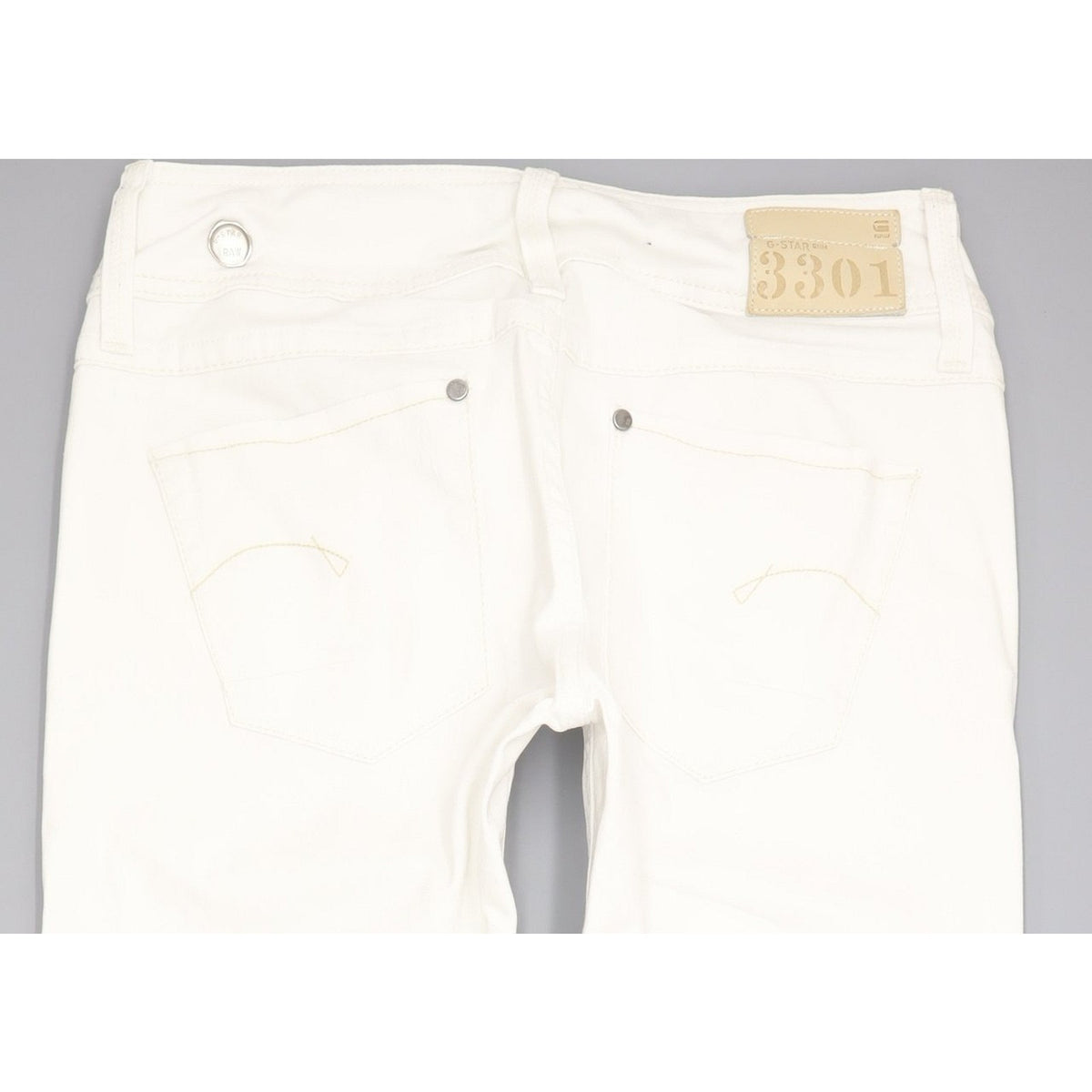 G-Star Ford Women White Straight Slim Stretch Jeans W28 L34