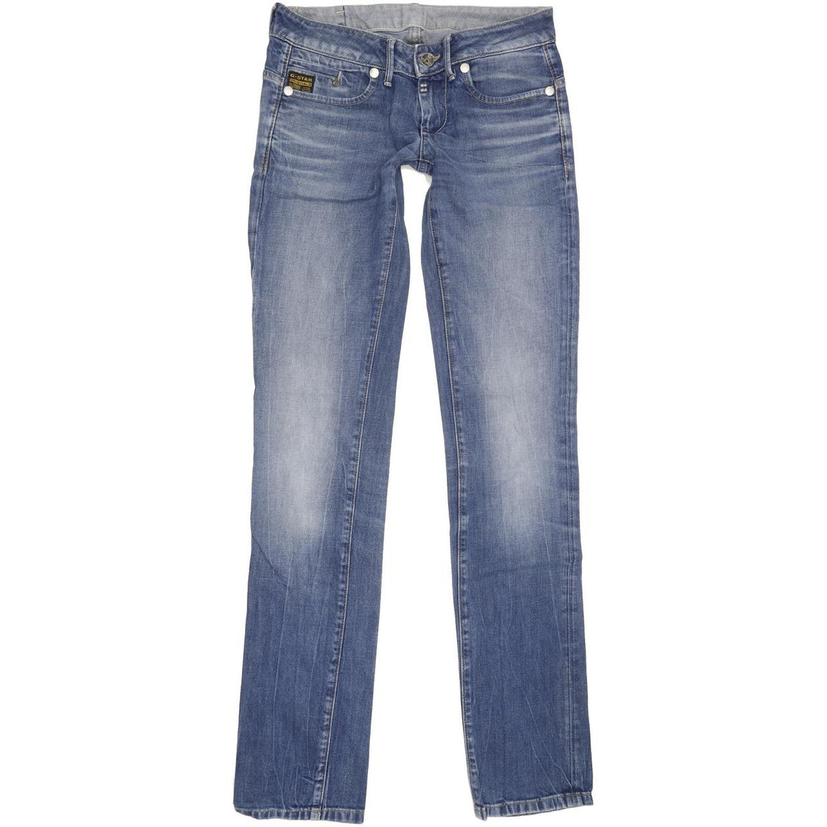 G-Star Women Blue Straight Slim Stretch Jeans W27 L34