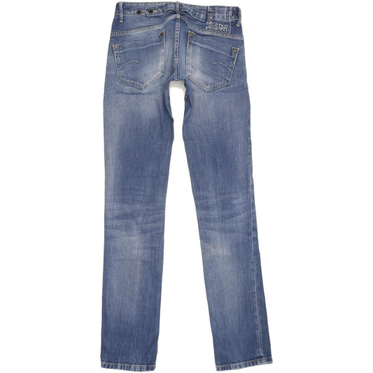 G-Star Women Blue Straight Slim Stretch Jeans W27 L34