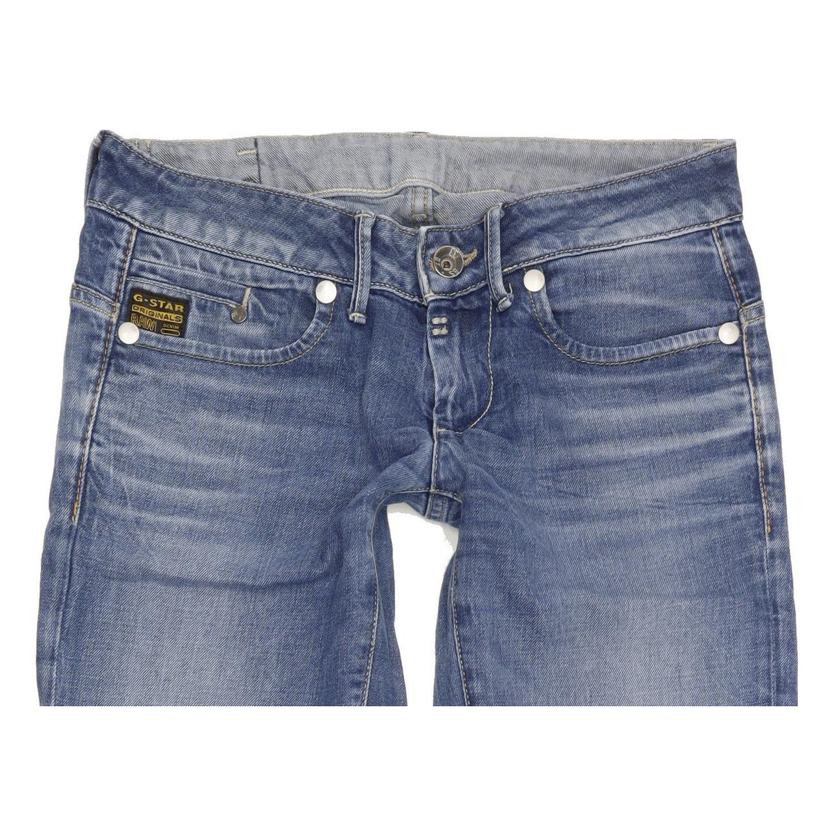 G-Star Women Blue Straight Slim Stretch Jeans W27 L34