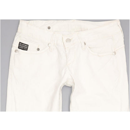 G-Star Women White Straight Slim Stretch Jeans W26 L31