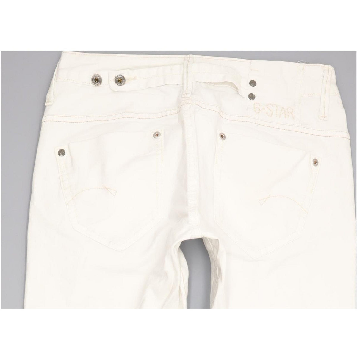 G-Star Women White Straight Slim Stretch Jeans W26 L31