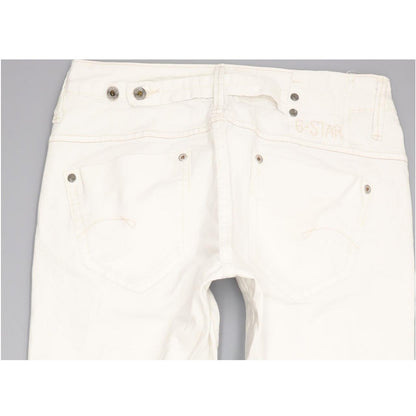 G-Star Women White Straight Slim Stretch Jeans W26 L31