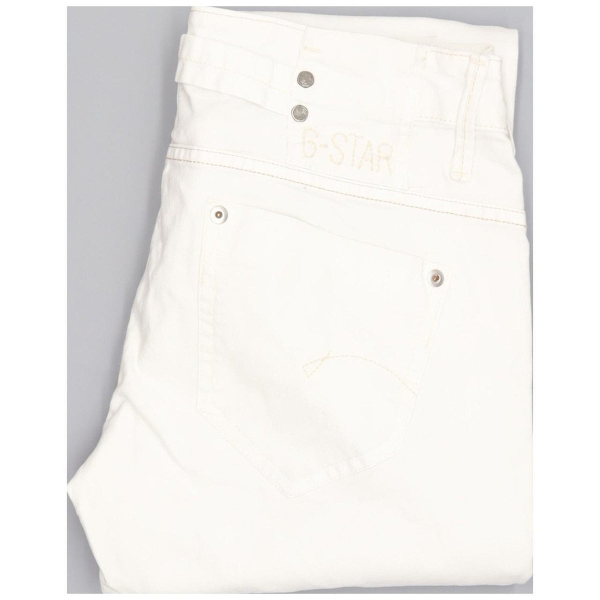 G-Star Women White Straight Slim Stretch Jeans W26 L31