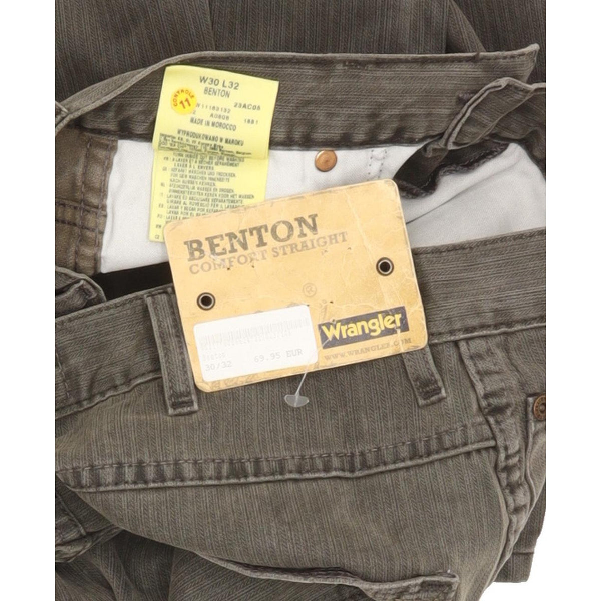 Wrangler Benton Men Grey Straight Regular Jeans W30 L32