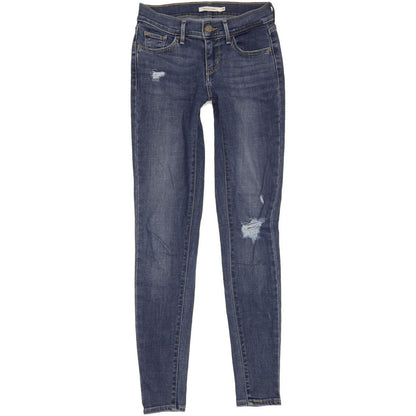 Levi's 710 Super Women Blue Skinny Slim Stretch Jeans W26 L30