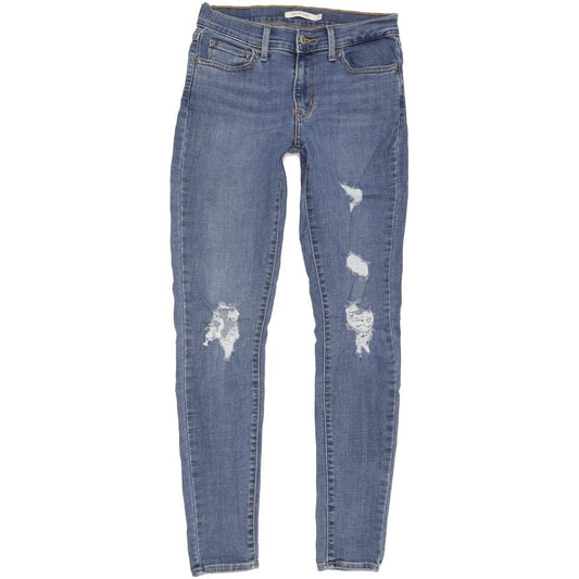 Levi's 710 Super Women Blue Skinny Slim Stretch Jeans W27 L30