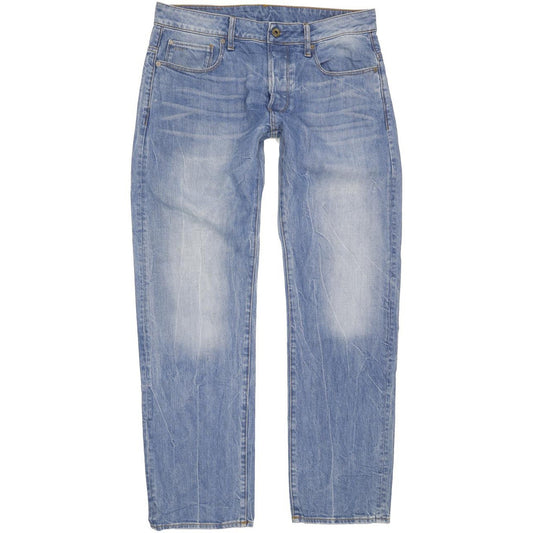 G-Star 3301 Men Blue Straight Regular Stretch Jeans W32 L31