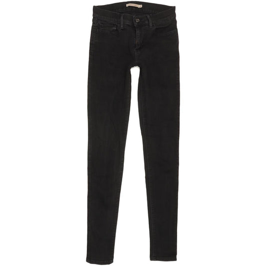 Levi's 710 Super Women Black Skinny Slim Stretch Jeans W27 L31