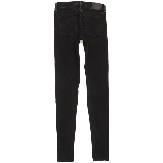 Levi's 710 Super Women Black Skinny Slim Stretch Jeans W27 L31