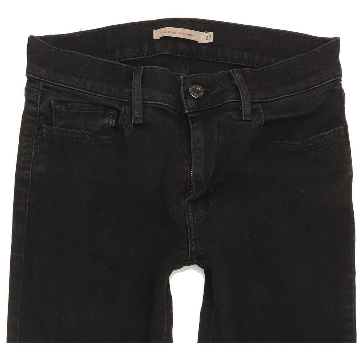 Levi's 710 Super Women Black Skinny Slim Stretch Jeans W27 L31