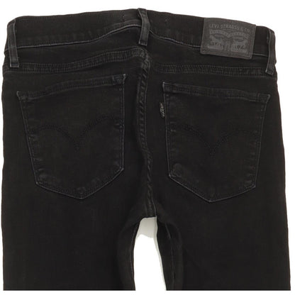 Levi's 710 Super Women Black Skinny Slim Stretch Jeans W27 L31