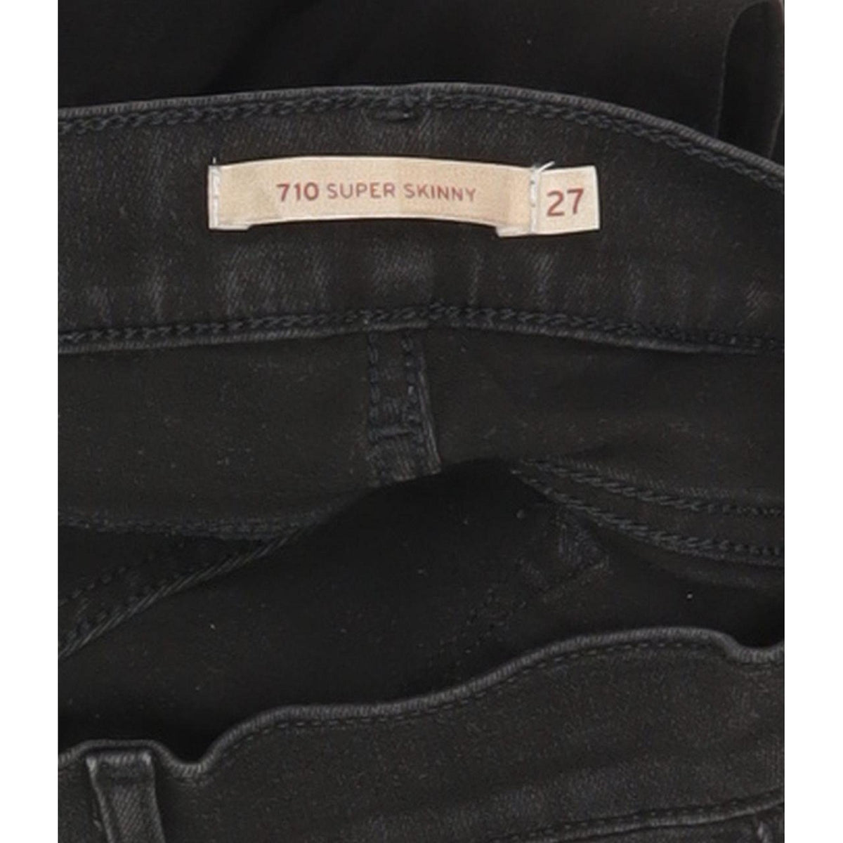 Levi's 710 Super Women Black Skinny Slim Stretch Jeans W27 L31