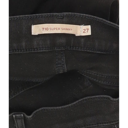 Levi's 710 Super Women Black Skinny Slim Stretch Jeans W27 L31