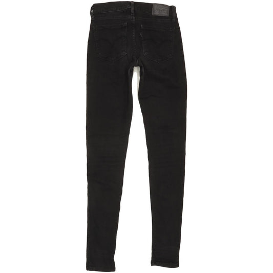 Levi's 710 Super Women Black Skinny Slim Stretch Jeans W26 L31