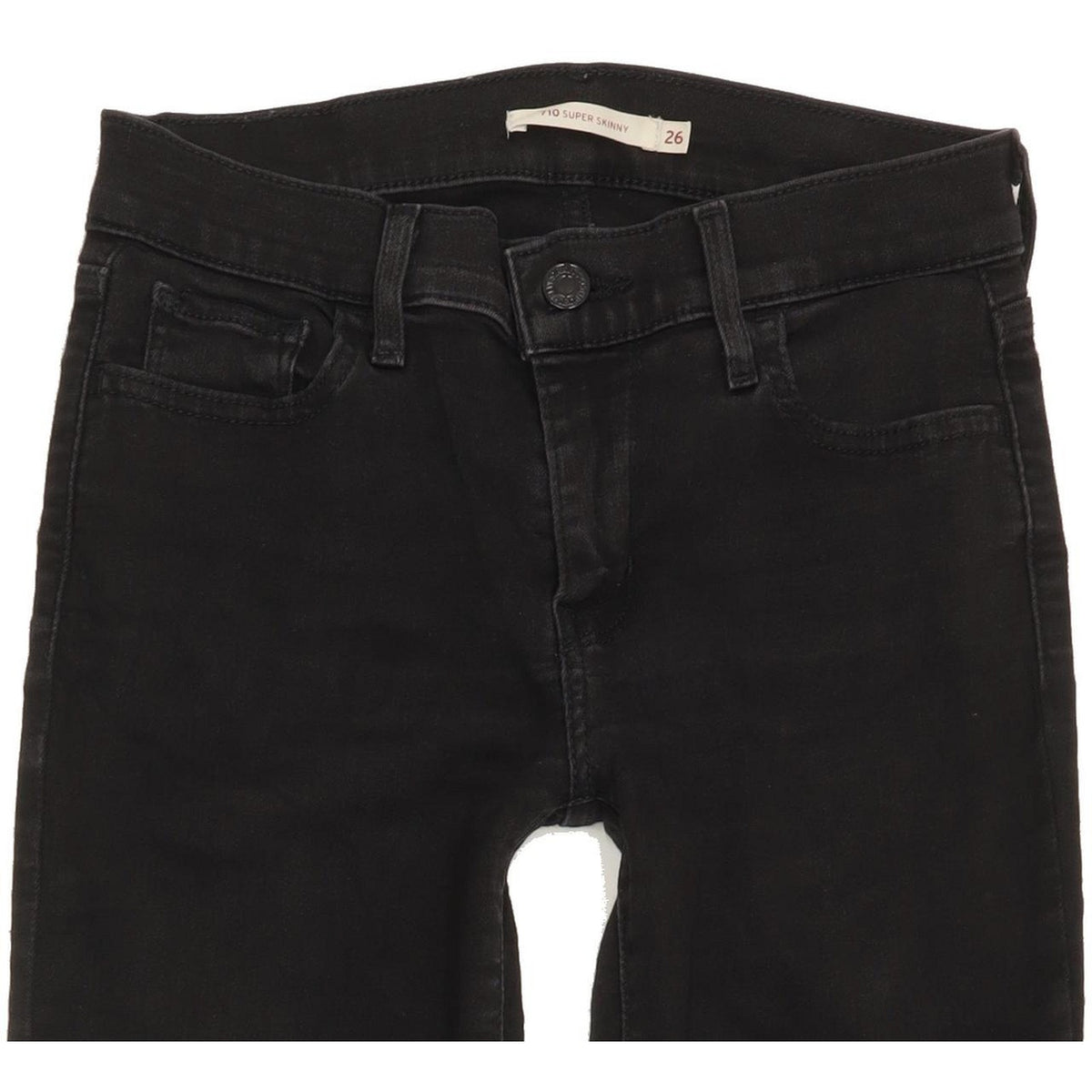 Levi's 710 Super Women Black Skinny Slim Stretch Jeans W26 L31