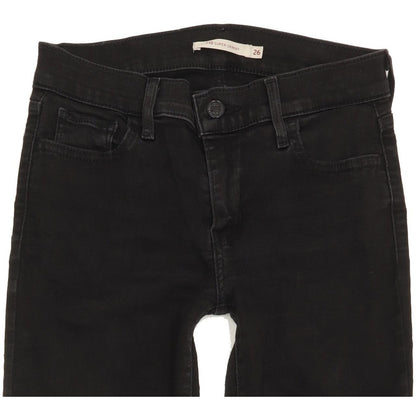 Levi's 710 Super Women Black Skinny Slim Stretch Jeans W26 L31
