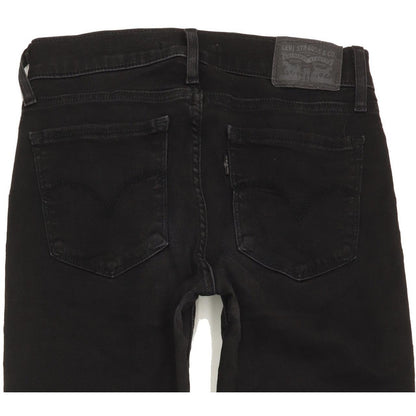 Levi's 710 Super Women Black Skinny Slim Stretch Jeans W26 L31