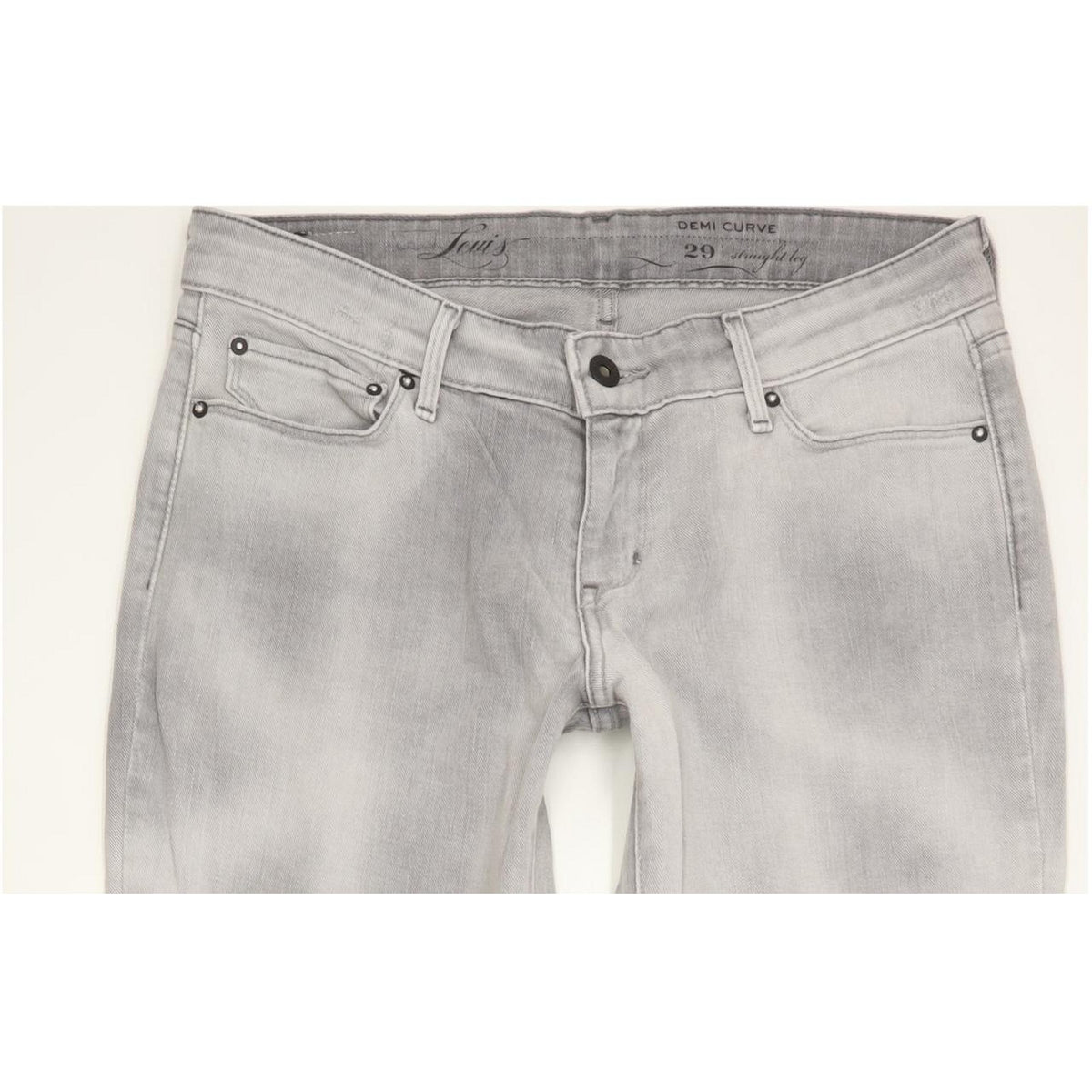 Levi's Demi Curve Women Grey Straight Slim Stretch Jeans W29 L32