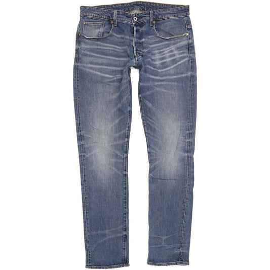 G-Star 3301 Men Blue Tapered Regular Stretch Jeans W35 L33