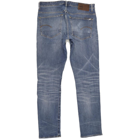 G-Star 3301 Men Blue Tapered Regular Stretch Jeans W35 L33