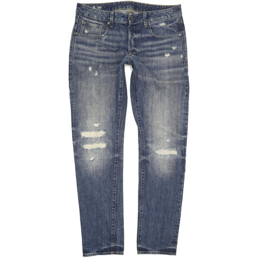 G-Star 3301-B Men Blue Straight Slim Jeans W32 L31