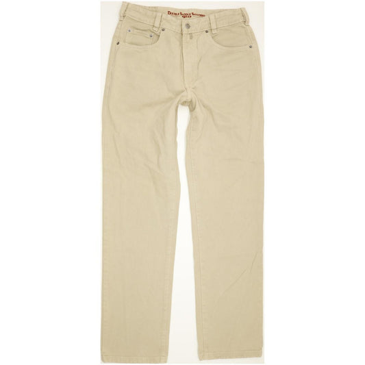 Joker Double Saddle Sttitched Men Beige Straight Regular Jeans W33 L33