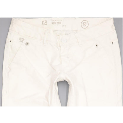 G-Star Gate Women White Straight Slim Stretch Jeans W29 L33
