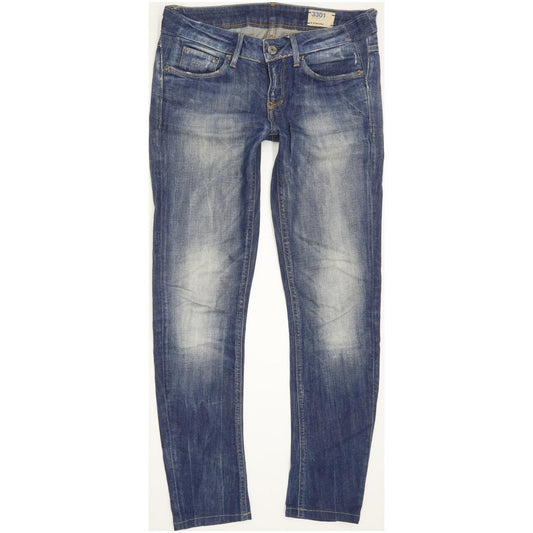 G-Star 3301 Women Blue Straight Slim Stretch Jeans W26 L38