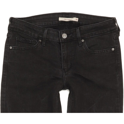 Levi's 711 Women Black Skinny Slim Stretch Jeans W26 L29
