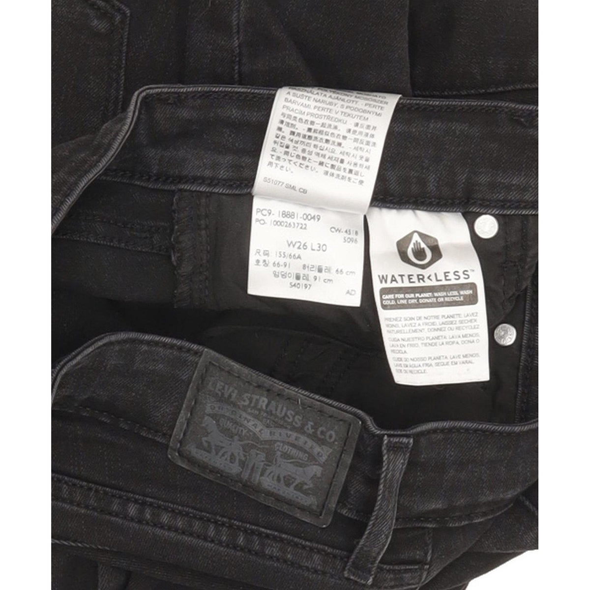 Levi's 711 Women Black Skinny Slim Stretch Jeans W26 L29