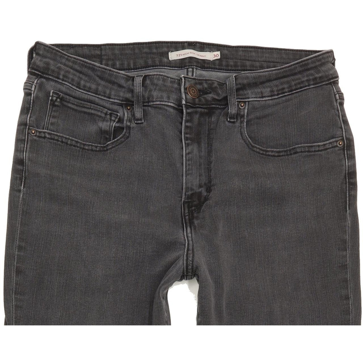 Levi's 721 High Rise Women Charcoal Skinny Stretch Jeans W30 L30
