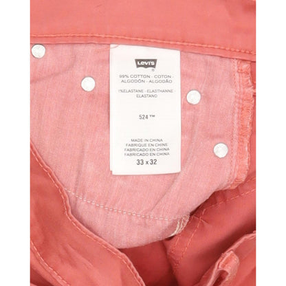 Levi's 524 Women Red Straight Slim Stretch Jeans W33 L32