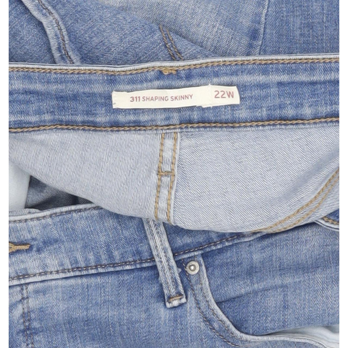 Levi's 311 Shaping Blue Skinny Slim Stretch Jeans High Waisted W44 L26