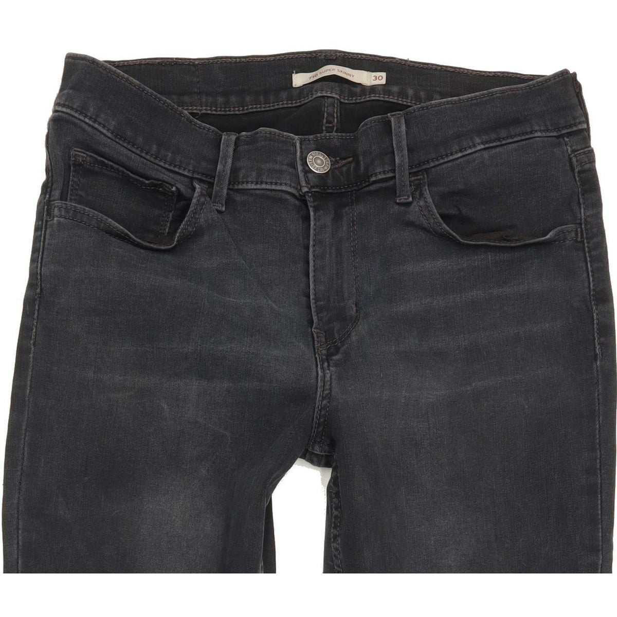 Levi's 710 Super Women Charcoal Skinny Slim Stretch Jeans W30 L30