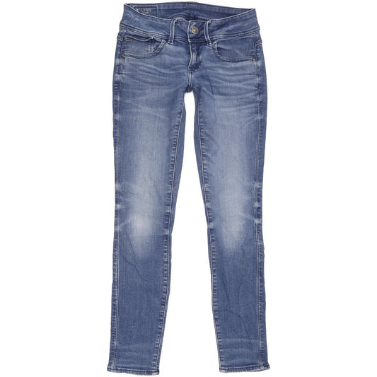 G-Star Lynn Mid Women Blue Skinny Slim Stretch Jeans W26 L30