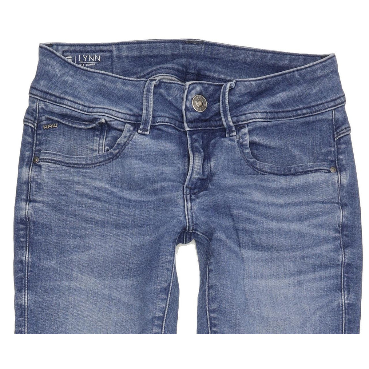G-Star Lynn Mid Women Blue Skinny Slim Stretch Jeans W26 L30