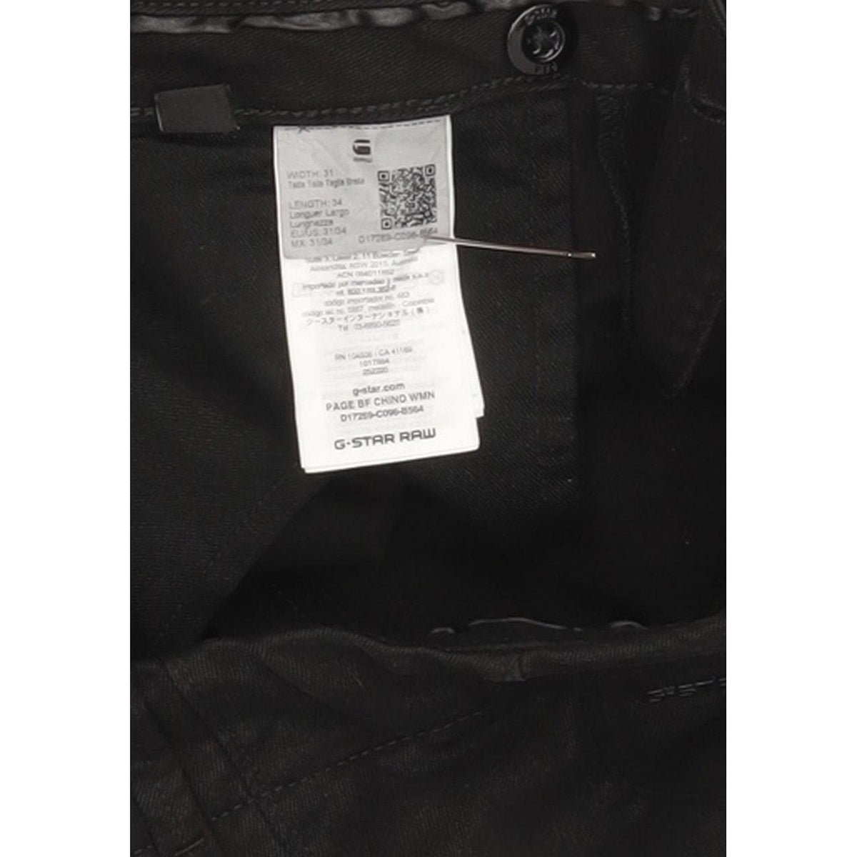 G-Star Page BF Black Tapered Regular Chino Stretch Jeans High Waisted W31 L34
