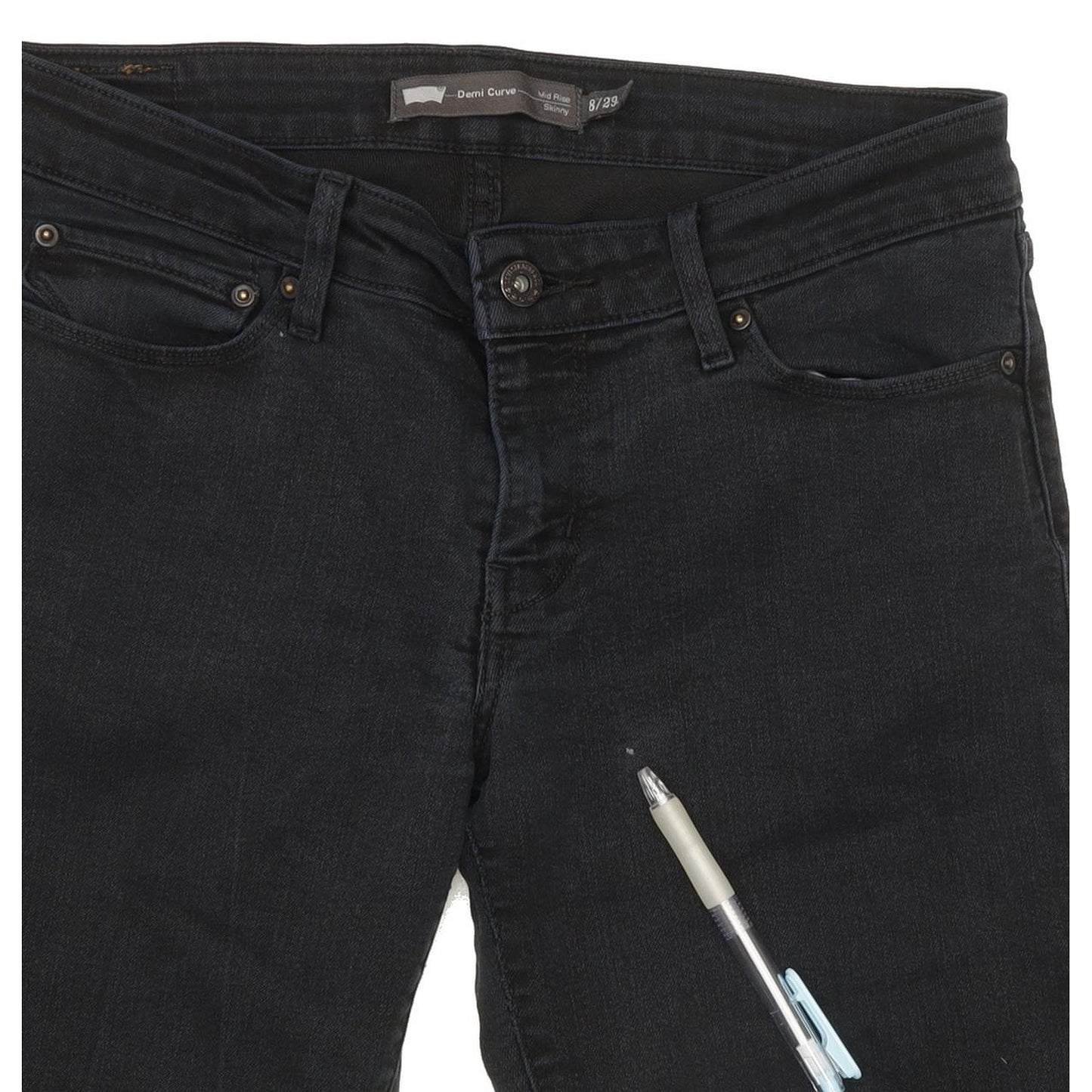 Levi's Demi Curve Women Black Skinny Slim Stretch Jeans W29 L32