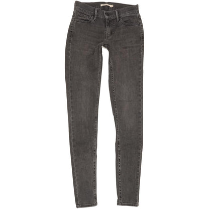 Levi's 710 Super Women Grey Skinny Slim Stretch Jeans W25 L31