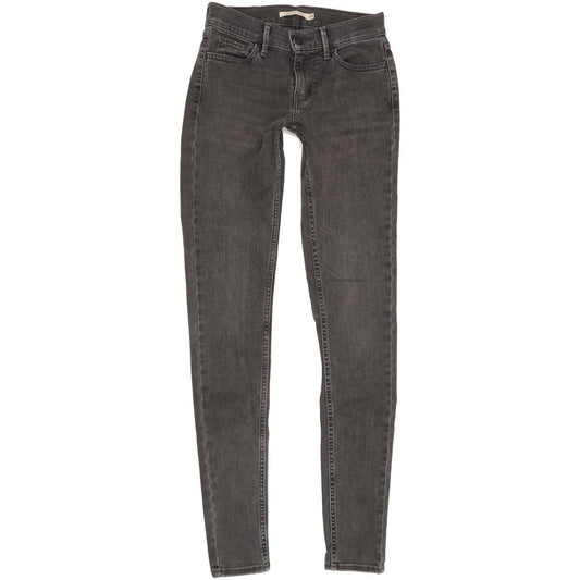 Levi's 710 Super Women Grey Skinny Slim Stretch Jeans W25 L31